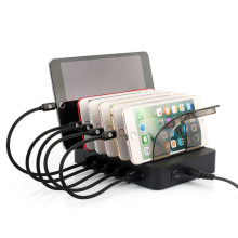 6 USB Port Charger Docking Station with Phone Holder